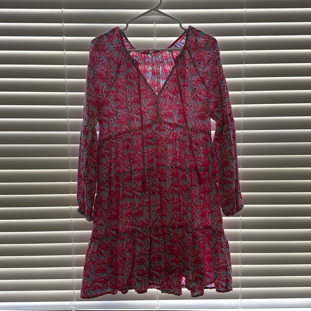 Simply southern dress/cover-up! Adorable flamingo pattern!